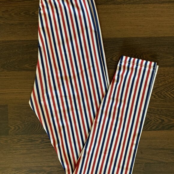 Size Large High Rise American Apparel Leggings - Red, White, and Blue - Picture 1 of 9